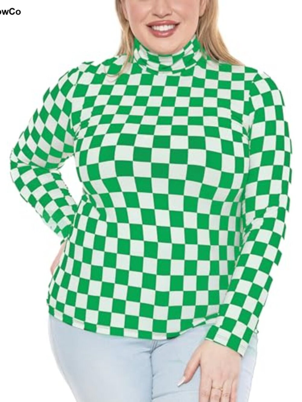 Women's Plus Size Turtleneck Top 4-Way Stretch Long Sleeve Layering Tee